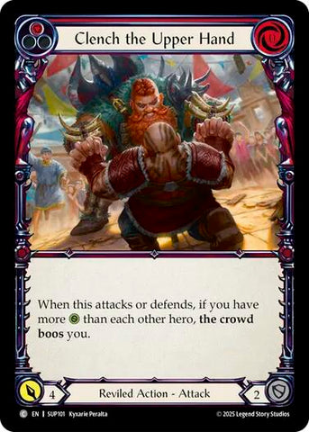 Clench the Upper Hand (Red) [SUP101] (Super Slam)  Rainbow Foil