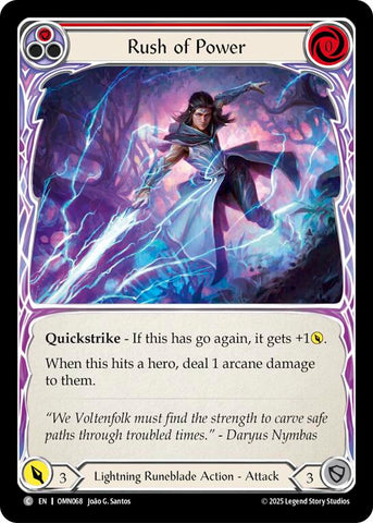 Rush Of Power (Red) [OMN068] (Omens of the Third Age)  Rainbow Foil