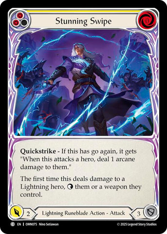 Stunning Swipe (Yellow) [OMN075] (Omens of the Third Age)  Rainbow Foil
