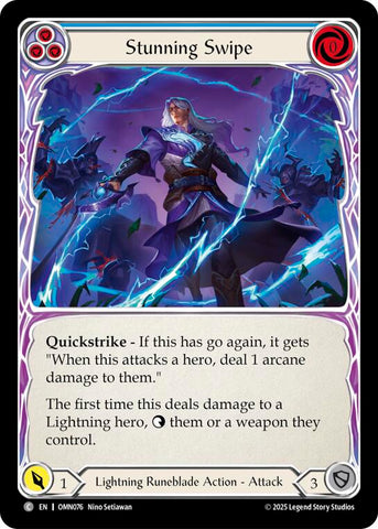 Stunning Swipe (Blue) [OMN076] (Omens of the Third Age)  Rainbow Foil