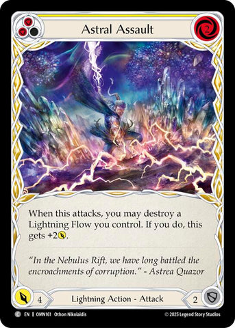 Astral Assault (Yellow) [OMN161] (Omens of the Third Age)  Rainbow Foil